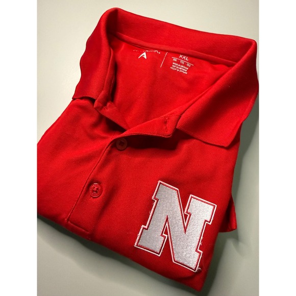 Antigua Other - Antigua Nebraska Huskers Mens XXL Red Performance Pique Polo Shirt NCAA Football